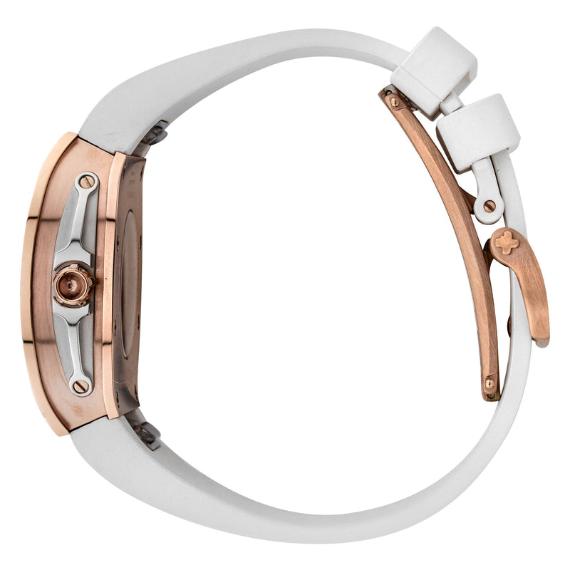 Frost NYC Evolution Women's Watch - Automatic Skeleton Rainbow Rose Triangle | WFRST-01-TD-R White Band | Pre - Sale