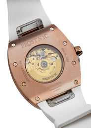 Frost NYC Evolution Women's Watch - Automatic Skeleton Rainbow Rose Triangle | WFRST-01-TD-R White Band | Pre - Sale