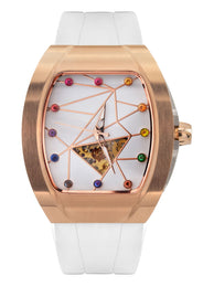 Frost NYC Womens Watch - Automatic White Dial Sapphire Skeleton Rose Gold | WFRST-01-TS-R White Band | Pre - Sale