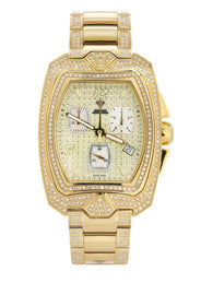 Mens Yellow Gold Tone Diamond Watch | Appx. 3.8 Carats