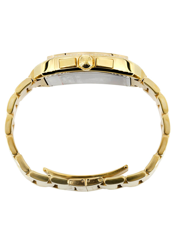 Mens Yellow Gold Tone Diamond Watch | Appx. 3.8 Carats