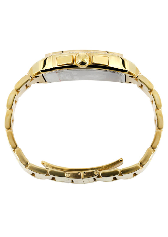 Mens Yellow Gold Tone Diamond Watch | Appx. 3.8 Carats