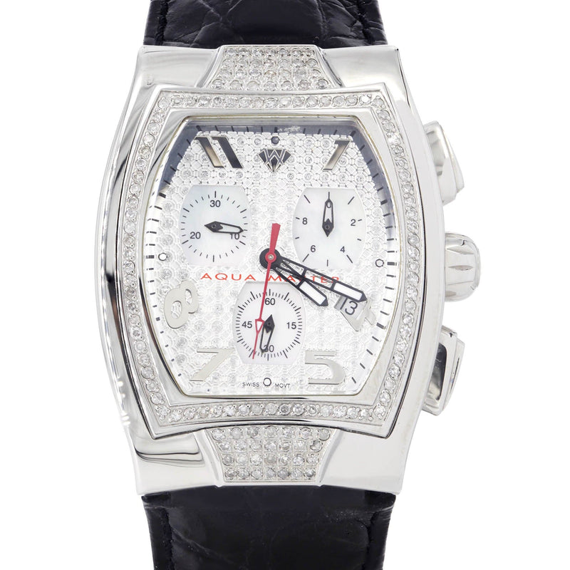 Mens White Gold Tone Diamond Watch | Appx. 1.5 Carats