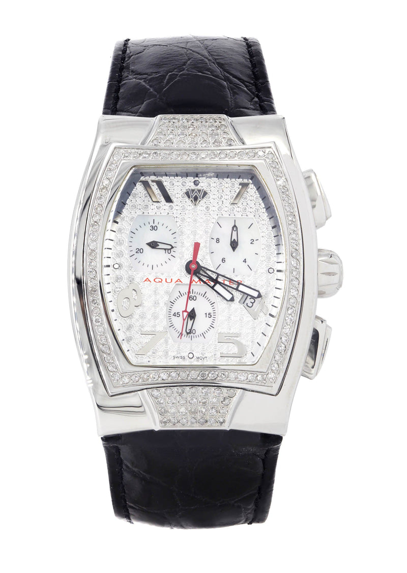 Mens White Gold Tone Diamond Watch | Appx. 1.5 Carats