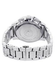 Mens White Gold Tone Diamond Watch | Appx. 32 Carats
