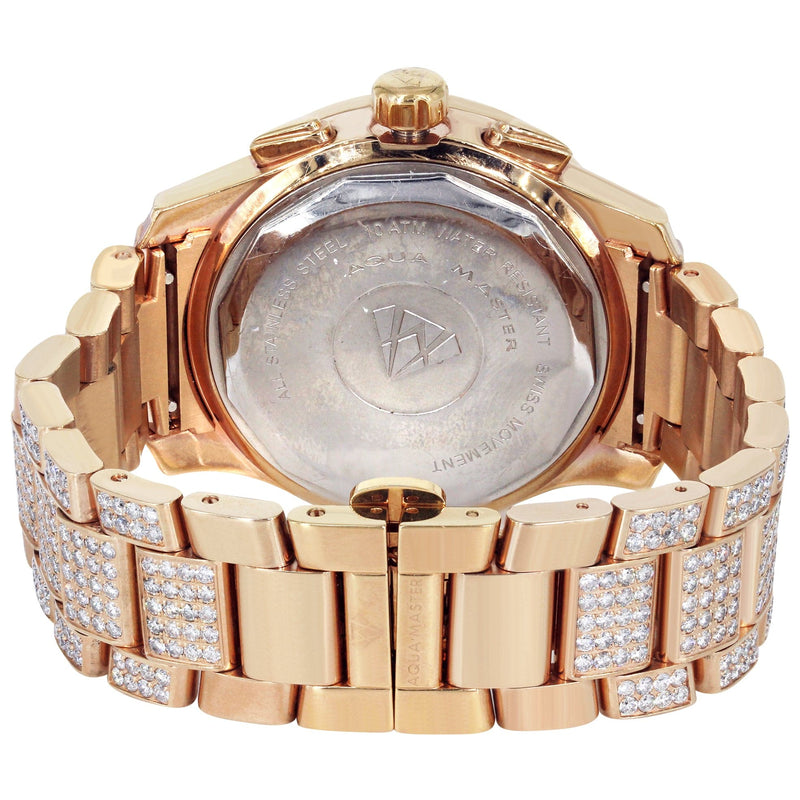Mens Rose Gold Tone Diamond Watch | Appx. 16 Carats
