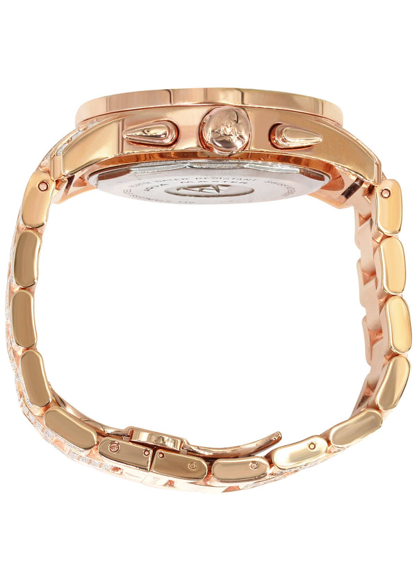 Mens Rose Gold Tone Diamond Watch | Appx. 16 Carats