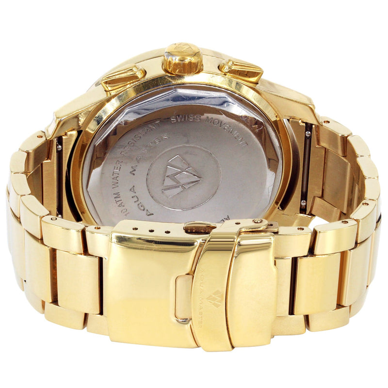 Mens Yellow Gold Tone Diamond Watch | Appx. 8 Carats