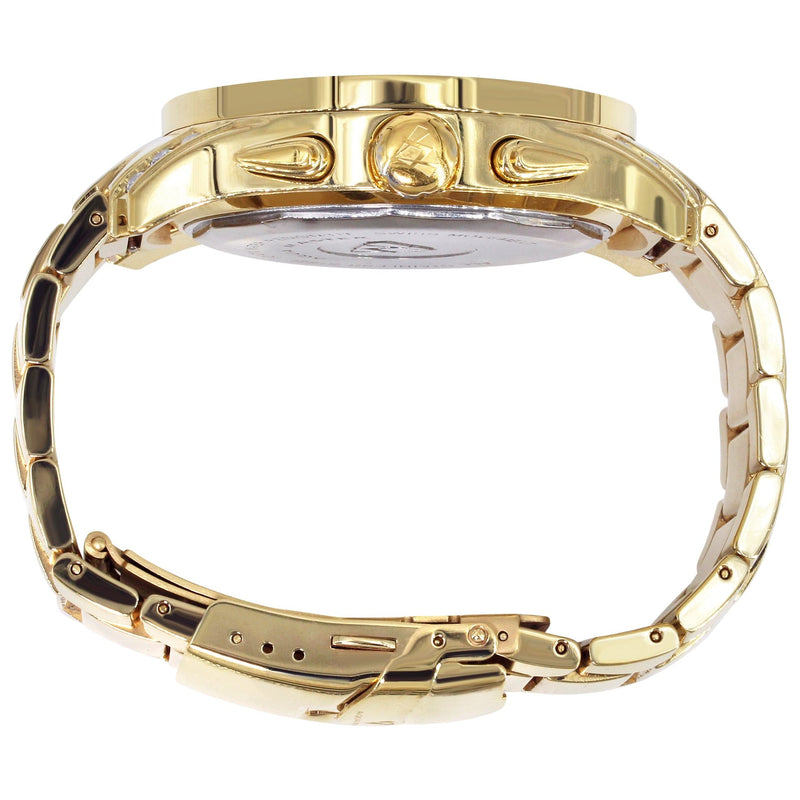 Mens Yellow Gold Tone Diamond Watch | Appx. 8 Carats