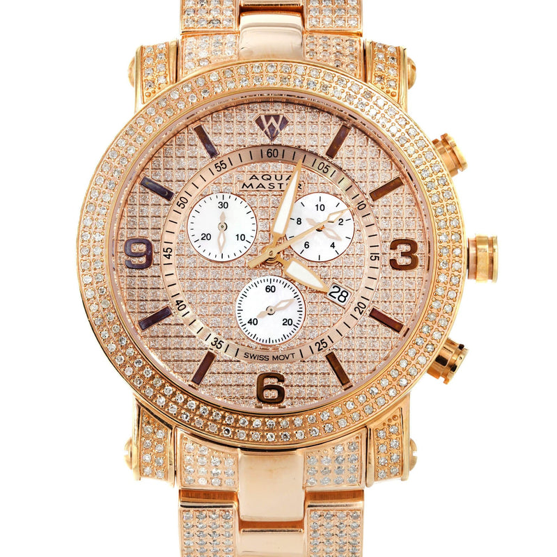 Mens Rose Gold Tone Diamond Watch | Appx. 8.5 Carats