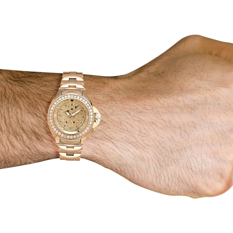Mens Rose Gold Tone Diamond Watch | Appx. 7.25 Carats