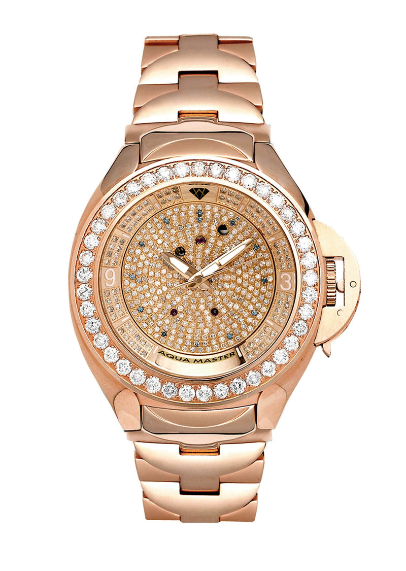 Mens Rose Gold Tone Diamond Watch | Appx. 7.25 Carats