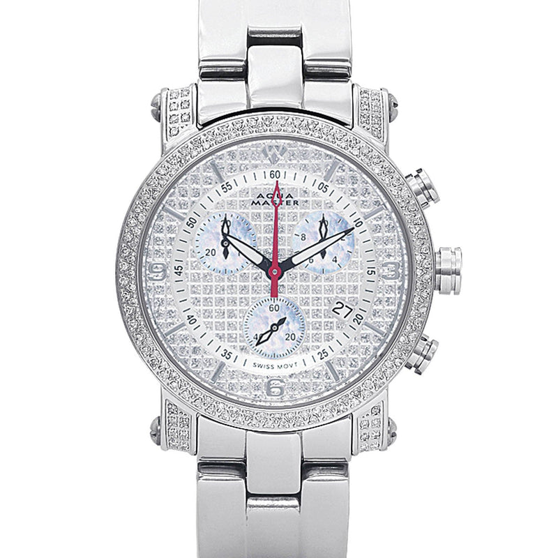 Mens White Gold Tone Diamond Watch | Appx. 1.75 Carats