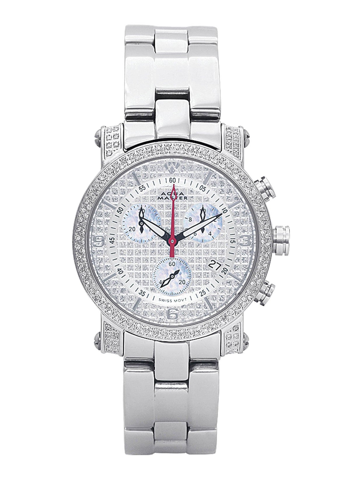 Mens White Gold Tone Diamond Watch | Appx. 1.75 Carats
