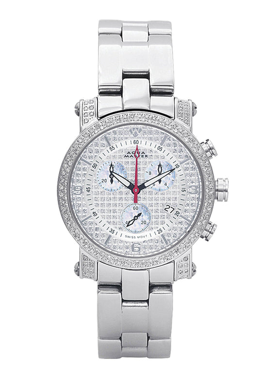 Mens White Gold Tone Diamond Watch | Appx. 1.75 Carats