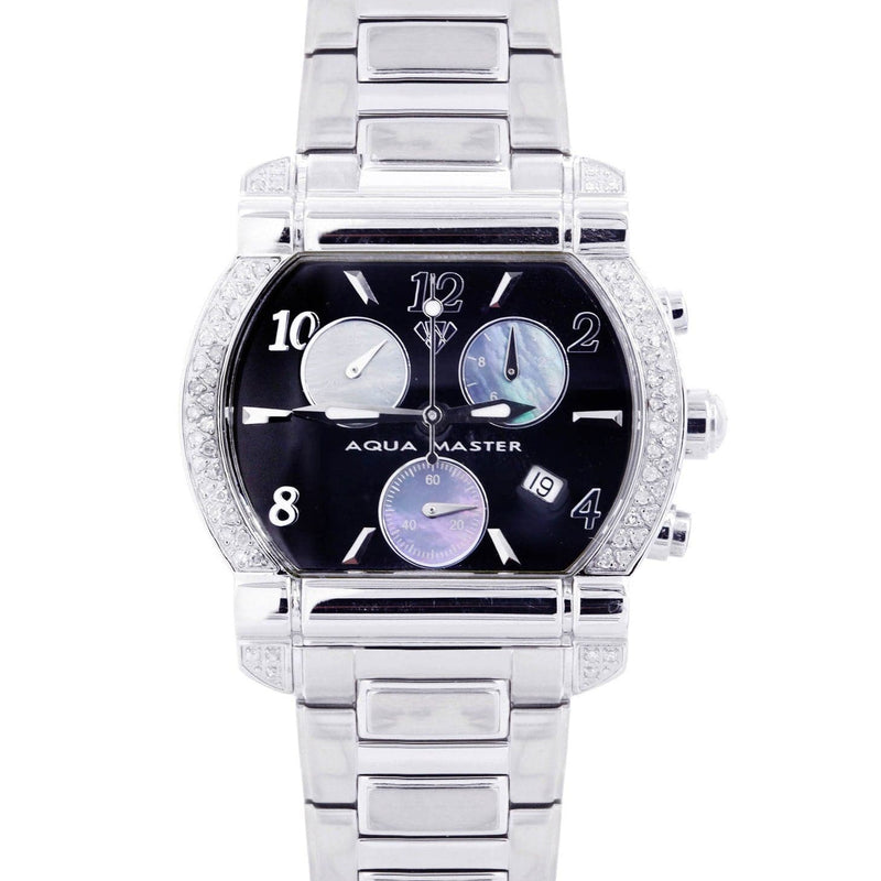 Mens White Gold Tone Diamond Watch | Appx. 0.65 Carats