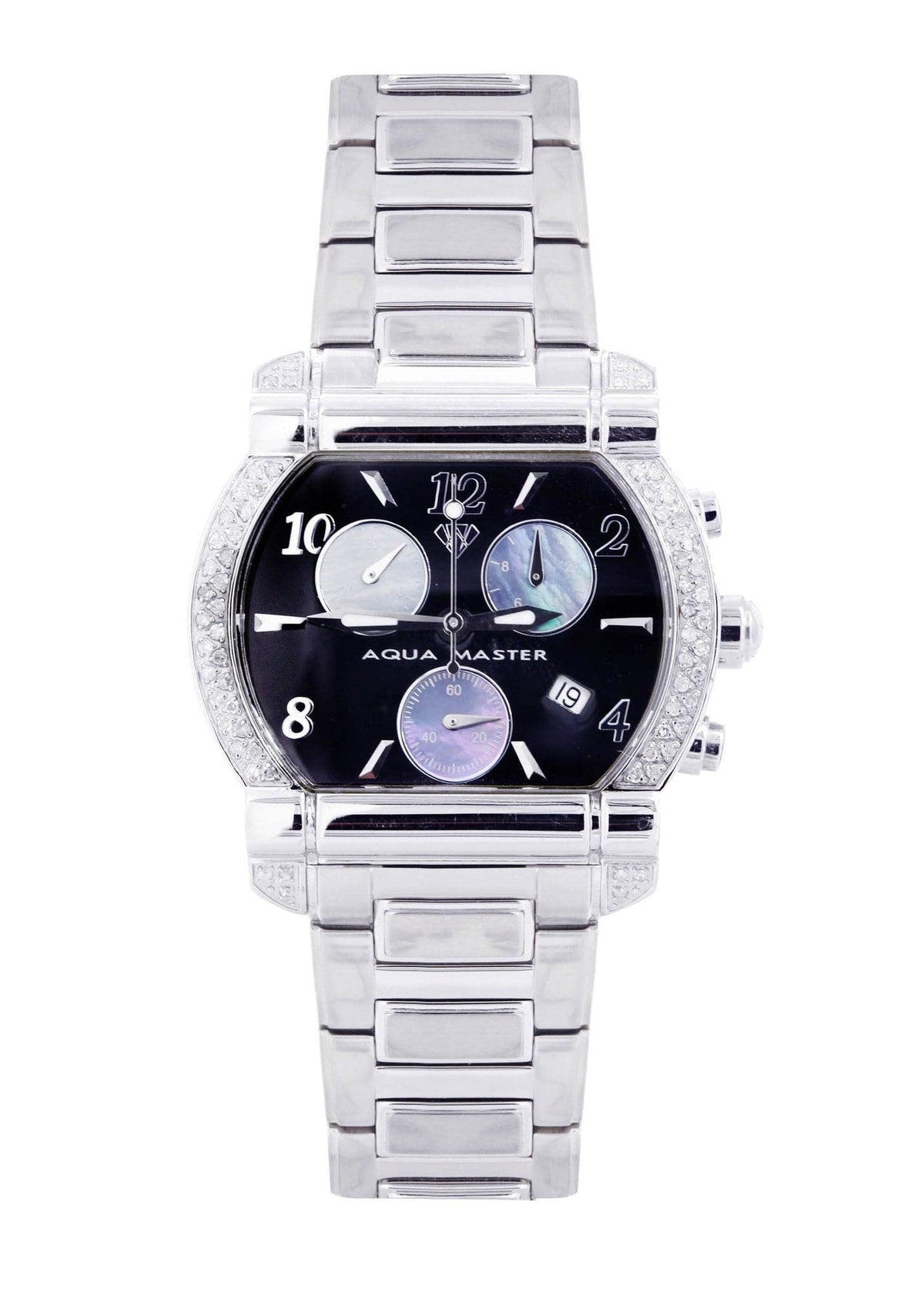 Mens White Gold Tone Diamond Watch | Appx. 0.65 Carats
