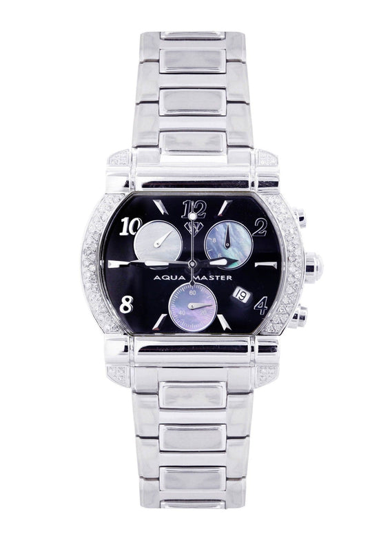Mens White Gold Tone Diamond Watch | Appx. 0.65 Carats