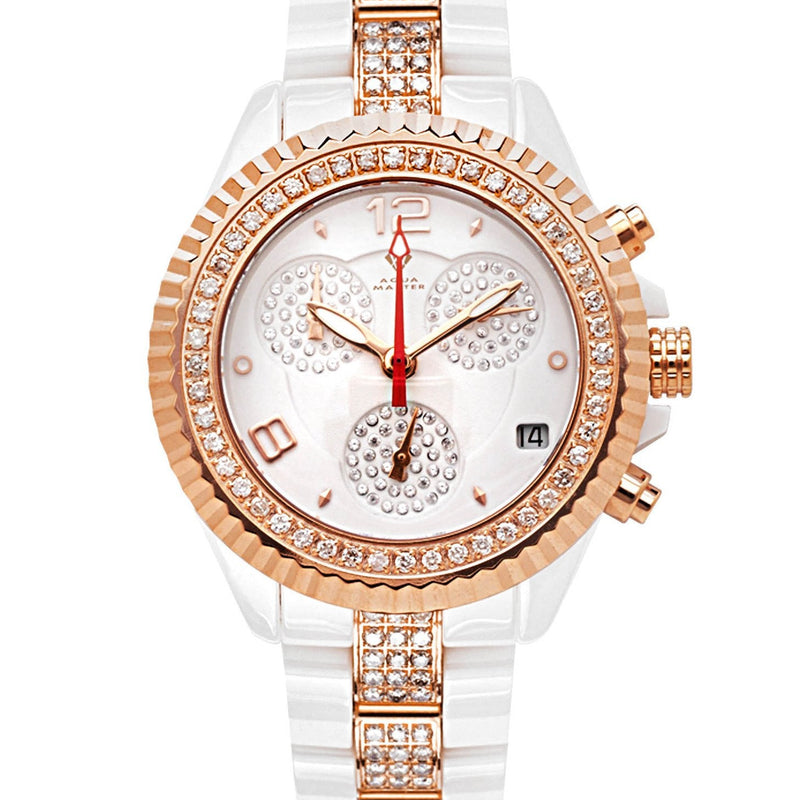 Womens Rose Gold Tone Diamond Watch | Appx 3 Carats