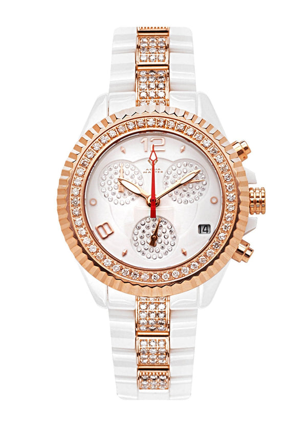 Womens Rose Gold Tone Diamond Watch | Appx 3 Carats