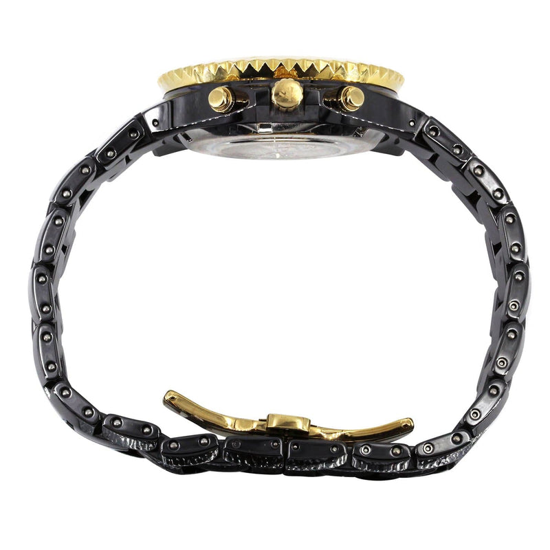 Mens Yellow Gold Tone Diamond Watch | Appx. 1.25 Carats