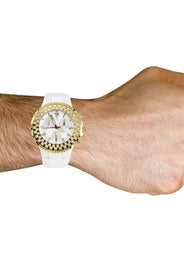 Mens Yellow Gold Tone Diamond Watch | Appx. 1.25 Carats