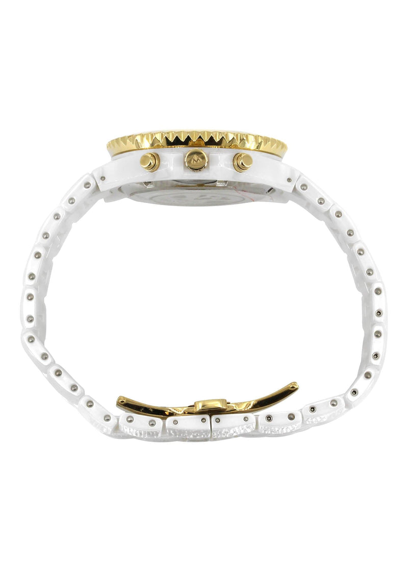Mens Yellow Gold Tone Diamond Watch | Appx. 1.25 Carats