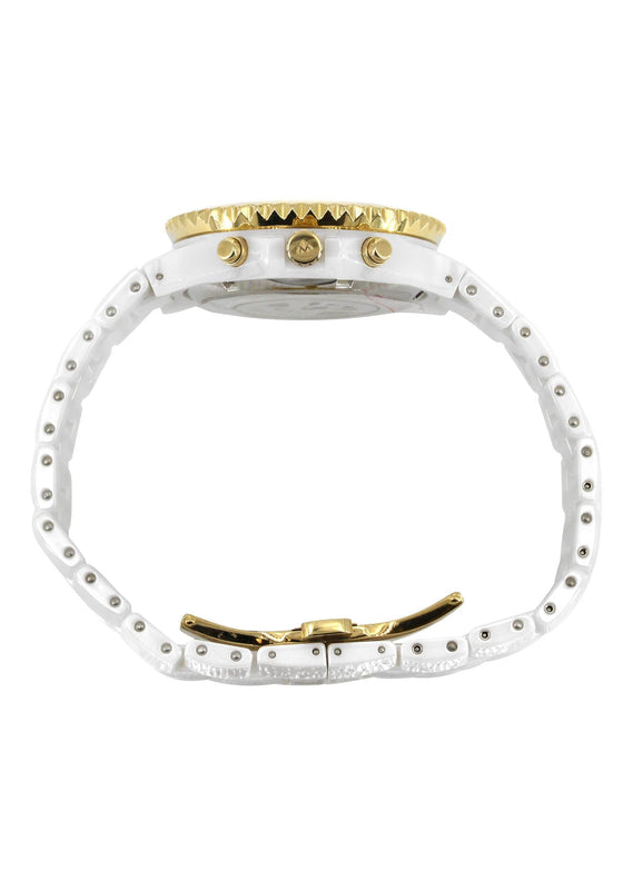 Mens Yellow Gold Tone Diamond Watch | Appx. 1.25 Carats