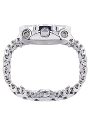 Mens White Gold Tone Diamond Watch | Appx. 17 Carats