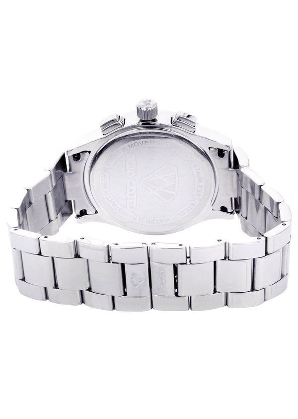 Mens White Gold Tone Diamond Watch | Appx. 2 Carats