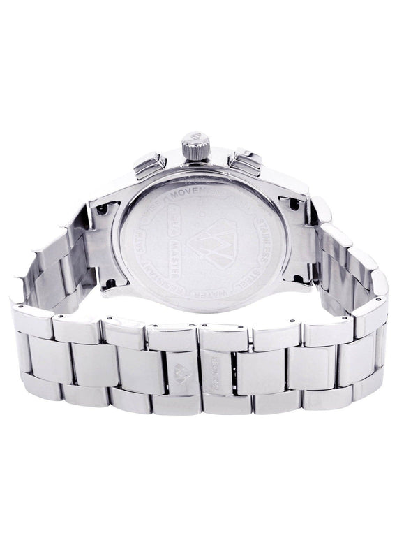 Mens White Gold Tone Diamond Watch | Appx. 2 Carats