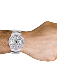 Mens White Gold Tone Diamond Watch | Appx. 2 Carats