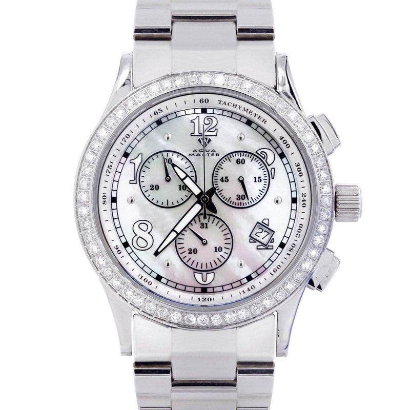 Mens White Gold Tone Diamond Watch | Appx. 2 Carats