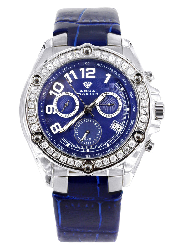 Mens White Gold Tone Diamond Watch | Appx. 1.7 Carats