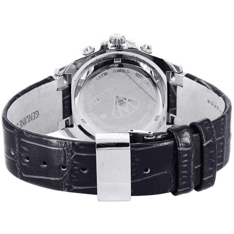Mens White Gold Tone Diamond Watch | Appx. 1.7 Carats