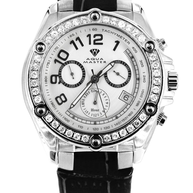 Mens White Gold Tone Diamond Watch | Appx. 1.7 Carats