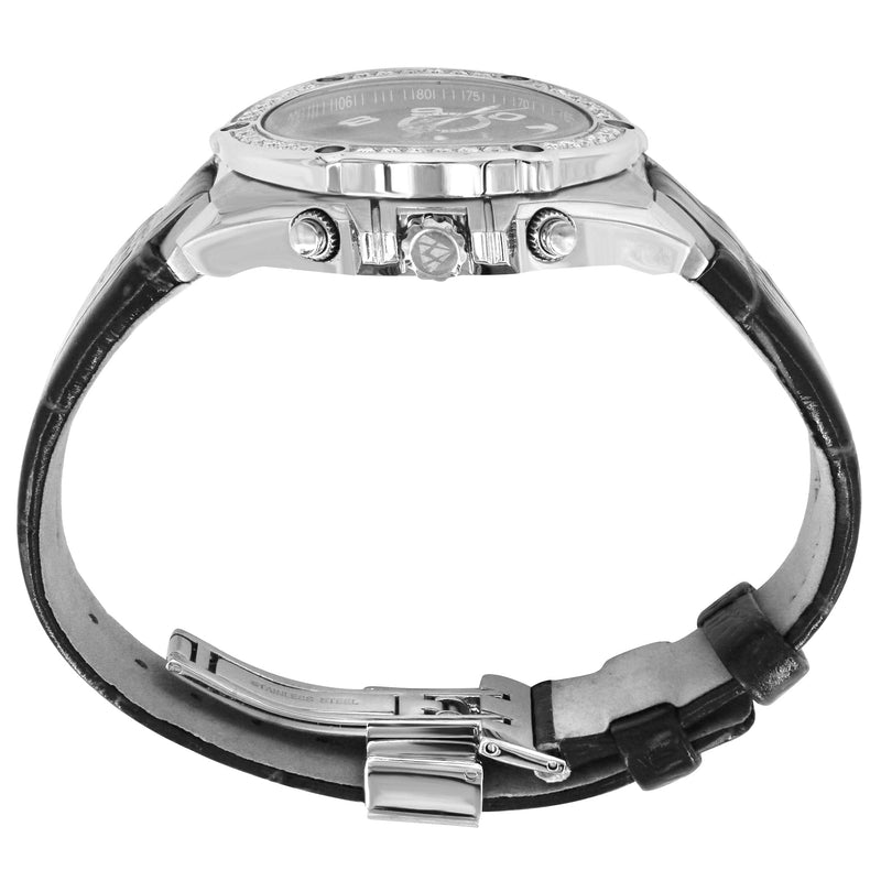 Mens White Gold Tone Diamond Watch | Appx. 1.7 Carats