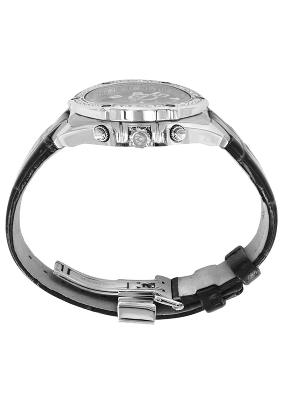 Mens White Gold Tone Diamond Watch | Appx. 1.7 Carats