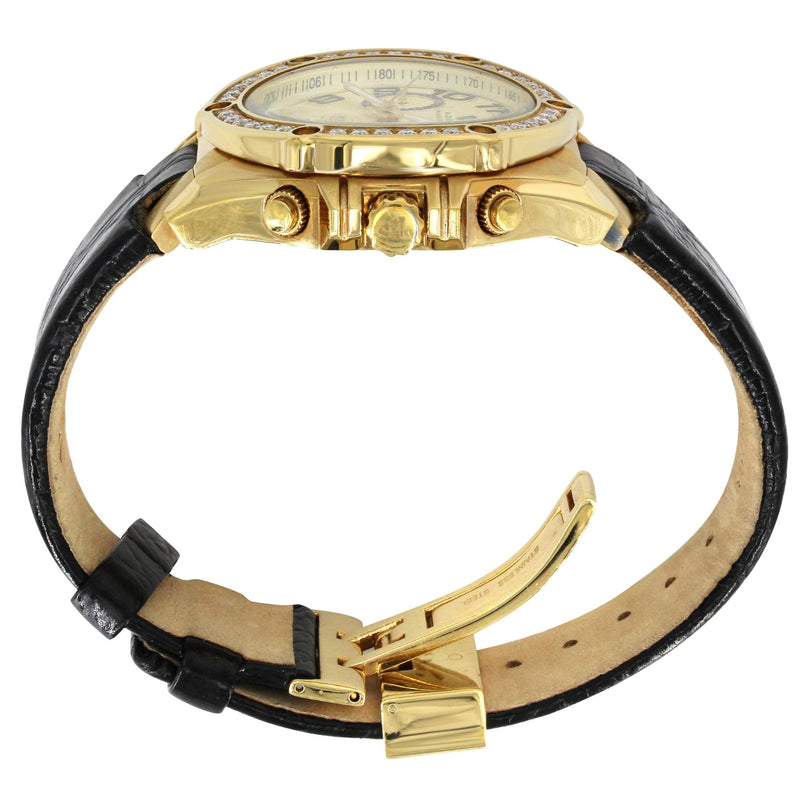 Mens Yellow Gold Tone Diamond Watch | Appx. 1.7 Carats
