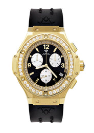 Mens Yellow Gold Tone Diamond Watch | Appx. 4 Carats