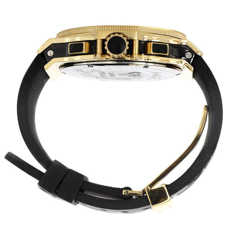 Mens Yellow Gold Tone Diamond Watch | Appx. 4 Carats