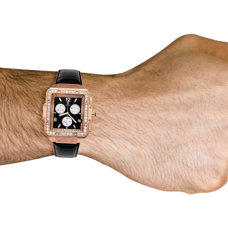 Mens Rose Gold Tone Diamond Watch | Appx. 4.25 Carats