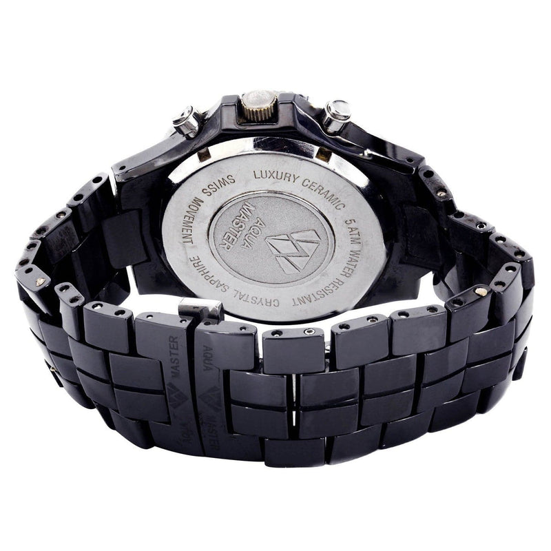 Mens Black Steel Tone Diamond Watch | Appx. 2.85 Carats