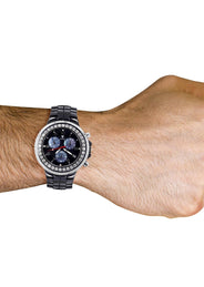 Mens Black Steel Tone Diamond Watch | Appx. 2.85 Carats