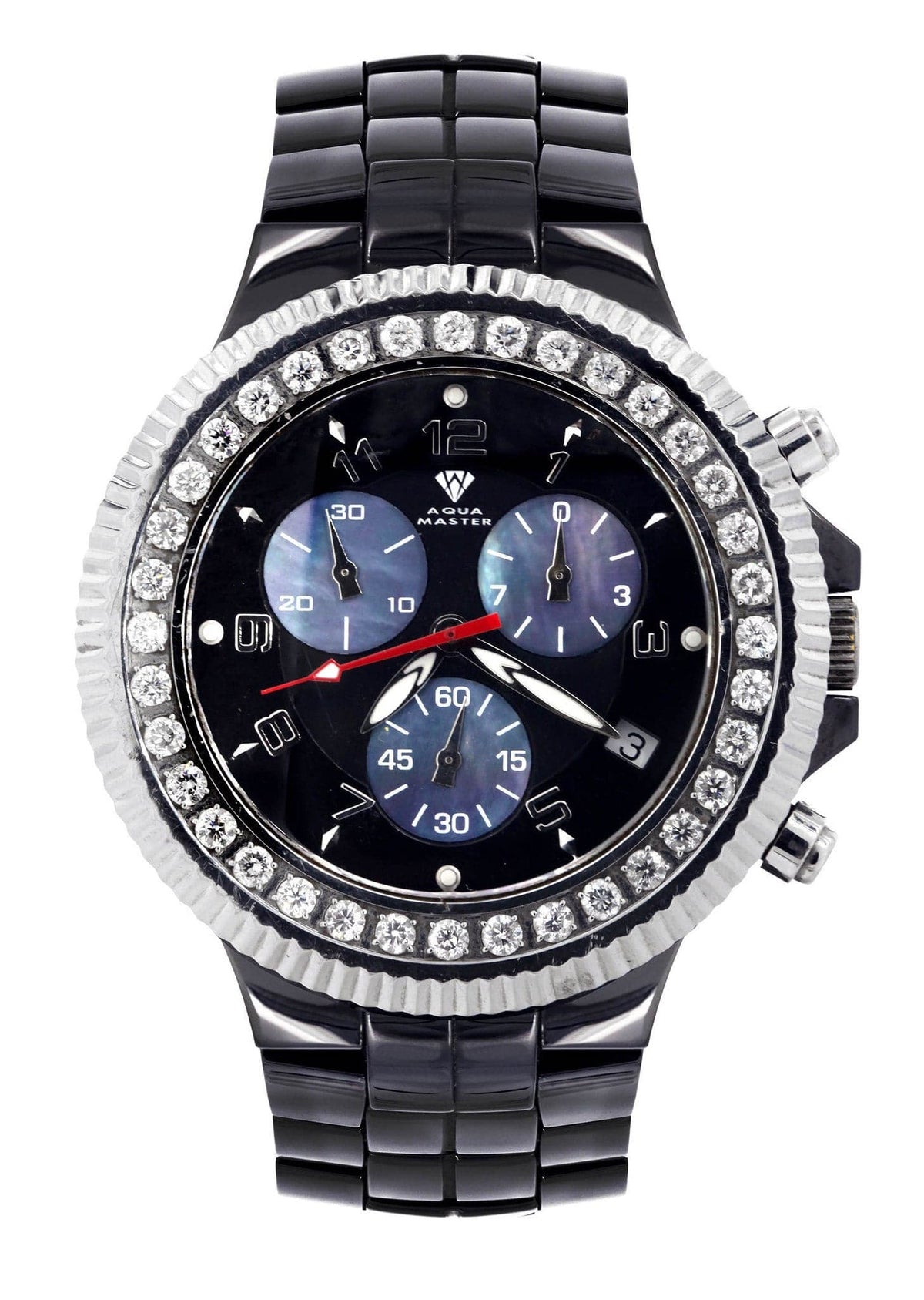 Mens Black Steel Tone Diamond Watch | Appx. 2.85 Carats