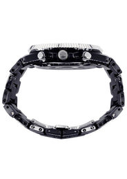 Mens Black Steel Tone Diamond Watch | Appx. 2.85 Carats