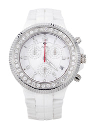 Mens White Gold Tone Diamond Watch | Appx. 2.85 Carats
