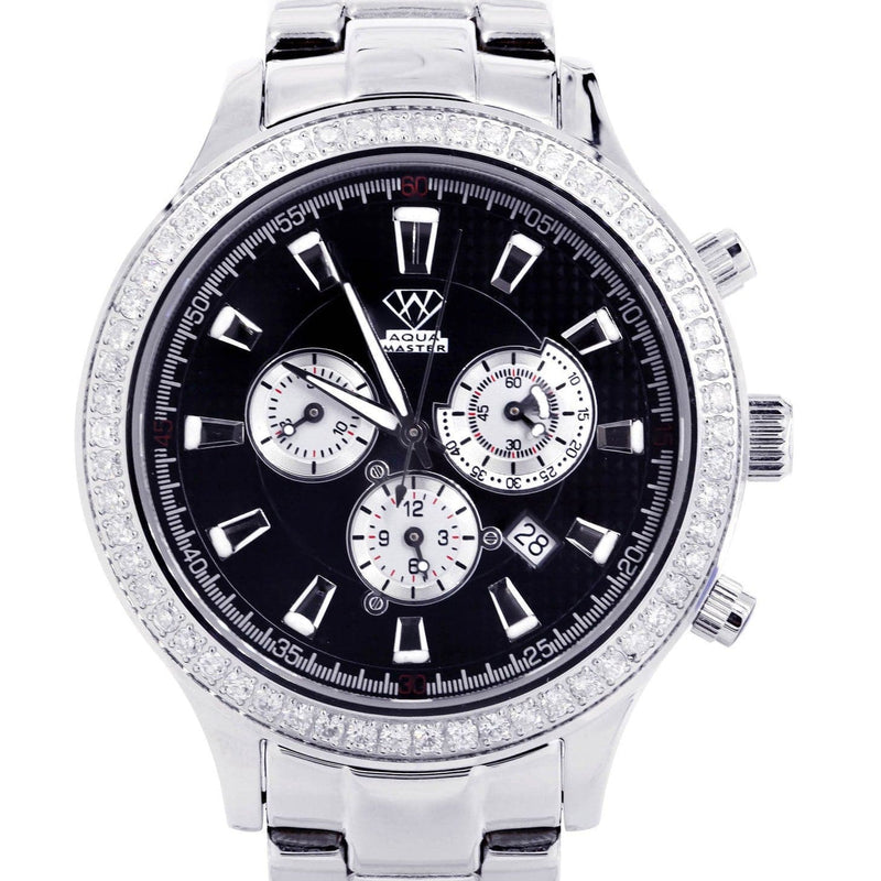 Mens White Gold Tone Diamond Watch | Appx. 2.45 Carats