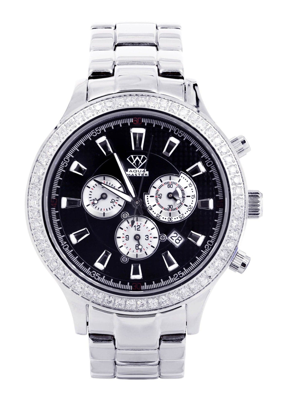 Mens White Gold Tone Diamond Watch | Appx. 2.45 Carats