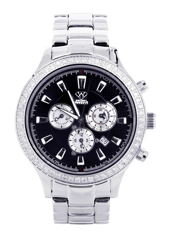 Mens White Gold Tone Diamond Watch | Appx. 2.45 Carats
